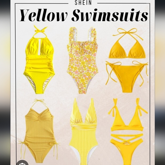 SHEIN Vibrant Yellow Bikini with Crisscross Detail - Picture 7 of 9